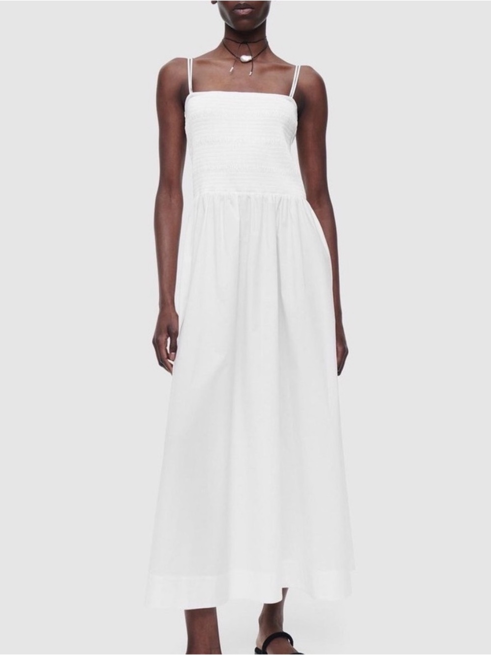 COS White Smocked Dress with Thin Straps NWT